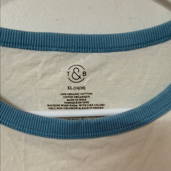 Treasure & Bond Cream Graphic Tee with Blue Accents - Picture 2 of 2